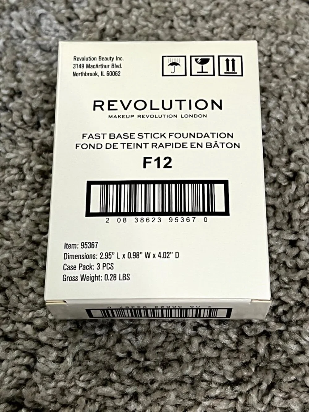 Makeup Revolution Fast Base Foundation Stick - F12 3 Pack